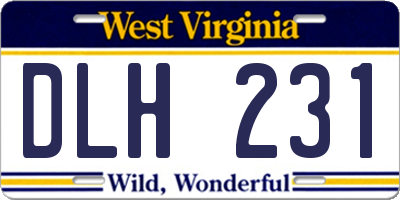 WV license plate DLH231