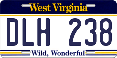 WV license plate DLH238