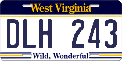 WV license plate DLH243