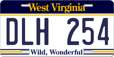 WV license plate DLH254