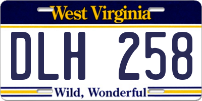 WV license plate DLH258