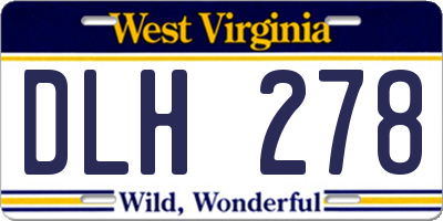 WV license plate DLH278