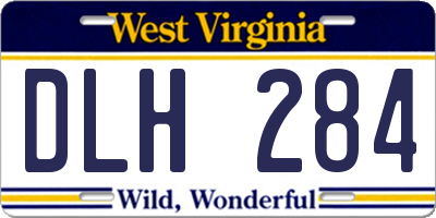 WV license plate DLH284