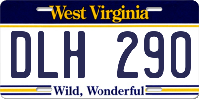 WV license plate DLH290