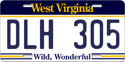 WV license plate DLH305