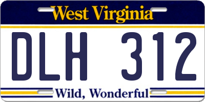 WV license plate DLH312