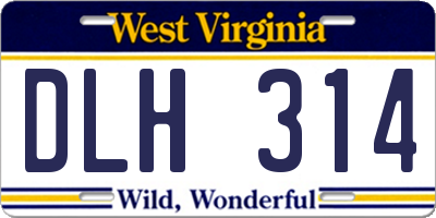 WV license plate DLH314