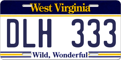 WV license plate DLH333