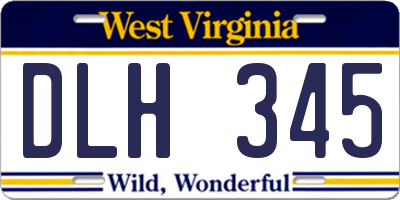 WV license plate DLH345