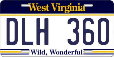 WV license plate DLH360