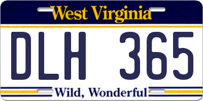 WV license plate DLH365