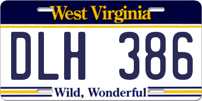 WV license plate DLH386