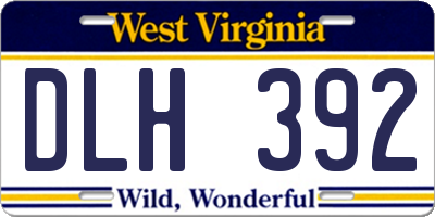 WV license plate DLH392