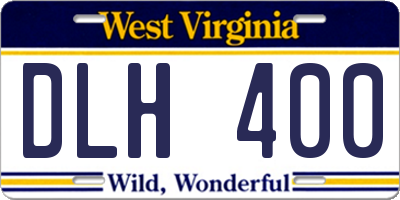 WV license plate DLH400