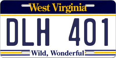 WV license plate DLH401