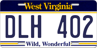 WV license plate DLH402
