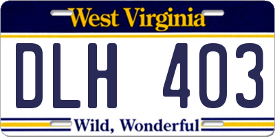 WV license plate DLH403