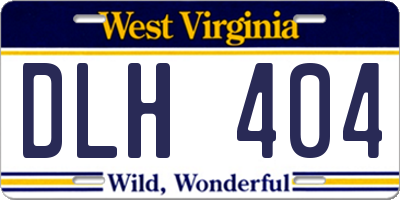 WV license plate DLH404