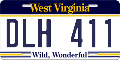 WV license plate DLH411