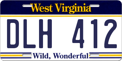 WV license plate DLH412