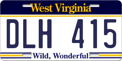 WV license plate DLH415