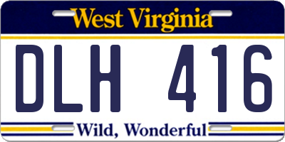 WV license plate DLH416