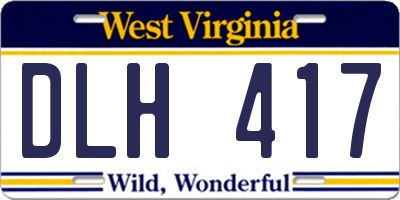 WV license plate DLH417