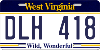 WV license plate DLH418