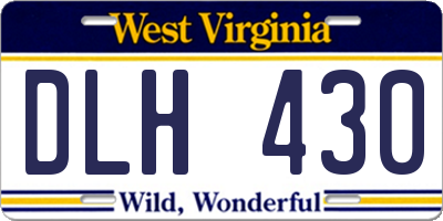 WV license plate DLH430