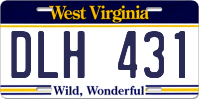 WV license plate DLH431