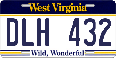 WV license plate DLH432