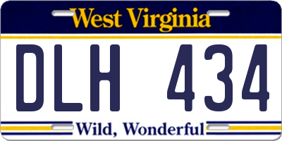 WV license plate DLH434