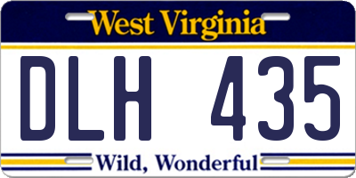 WV license plate DLH435