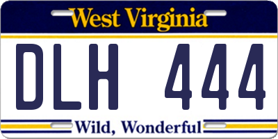 WV license plate DLH444