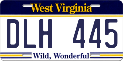 WV license plate DLH445