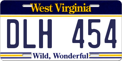 WV license plate DLH454