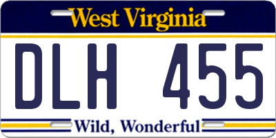 WV license plate DLH455