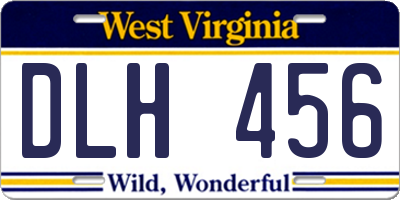 WV license plate DLH456