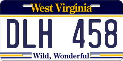 WV license plate DLH458