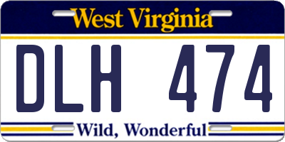 WV license plate DLH474