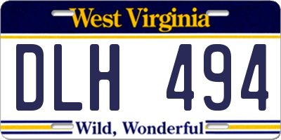 WV license plate DLH494