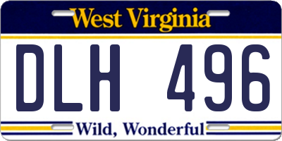 WV license plate DLH496