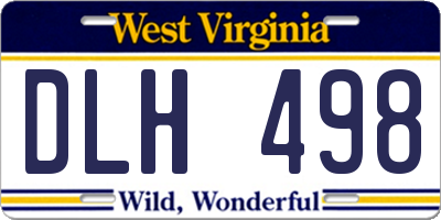 WV license plate DLH498