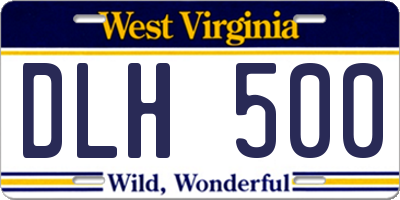 WV license plate DLH500