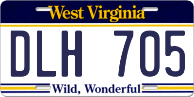 WV license plate DLH705