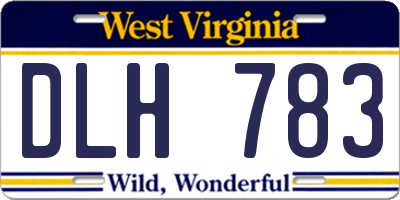 WV license plate DLH783