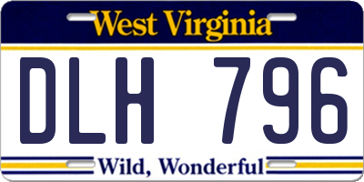WV license plate DLH796