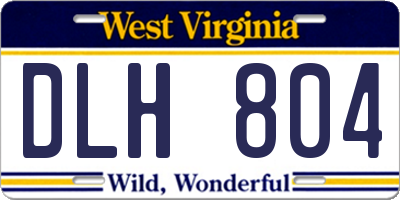 WV license plate DLH804
