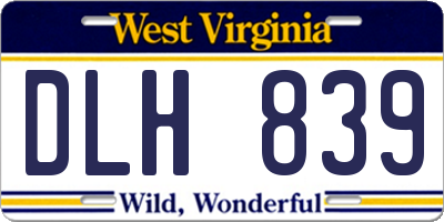 WV license plate DLH839