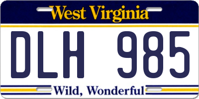 WV license plate DLH985
